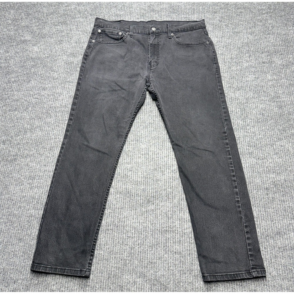 Levis 502 Jeans Mens 36x30 Gray Medium Wash Tapered Stretch Denim Casual Pants